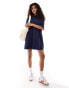 COLLUSION v-neck t-shirt dress in navy