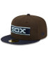 Фото #3 товара Men's Brown, Navy Chicago White Sox Comiskey Park 75th Anniversary Walnut 9FIFTY Fitted Hat