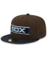 ფოტო #3 პროდუქტის Men's Brown, Navy Chicago White Sox Comiskey Park 75th Anniversary Walnut 9FIFTY Fitted Hat