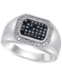 Men's Black Diamond (1/3 ct. t.w.) & White Diamond (1/6 ct. t.w.) Ring in Sterling Silver