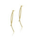 ფოტო #2 პროდუქტის Modern 14K Gold Plated Cubic Zirconia Thin Statement Earrings