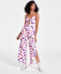 Фото #1 товара Women's Floral-Print O-Ring Jumpsuit, Created for Macy's
