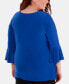 ფოტო #2 პროდუქტის Plus Size Bell-Sleeve Side-Tie Top