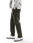 Фото #6 товара Abercrombie & Fitch loose workwear carpenter trousers in dark green