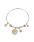 Moon and Crystal Star Charm Bangle