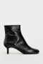 Soft leather high-heel ankle boots