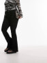 Фото #2 товара Topshop Curve skinny rib flared trouser in black