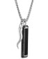 ფოტო #2 პროდუქტის Men's Icon Black Onyx & Black Diamond (3/4 ct. t.w.) Pendant Necklace in Sterling Silver, 24" + 2" extender