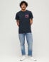 Superdry Neon vintage logo t-shirt in eclipse navy