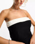 Фото #6 товара Trendyol bandeau playsuit in black