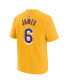ფოტო #2 პროდუქტის Big Boys LeBron James Gold Los Angeles Lakers Icon Name and Number T-shirt