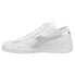 Diadora Game Row Cut Metal Lace Up Mens Silver, White Sneakers Casual Shoes 178