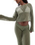 ONLY oversized long sleeve beach top co-ord in sage green Mittelgrün, XS - EU 34 - фото #1