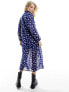 Фото #3 товара Wednesday's Girl tiered midaxi spot dress in blue