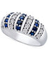 ფოტო #1 პროდუქტის Blue Sapphire (3/8 ct. t.w.) & Diamond (1/20 ct. t.w.) Ring in Sterling Silver