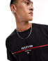 Tommy Hilfiger stripe logo t-shirt in black