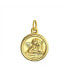 ფოტო #1 პროდუქტის 14K Yellow Real Gold Religious Round Disc Medal Guardian Angel Cherub Pendant For Women NO Chain
