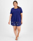 ფოტო #1 პროდუქტის Plus Size Floral Short-Sleeve Pajamas Set, Created for Macy's