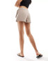 Pimkie wrap front buckle detail skort in beige