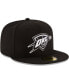 Фото #3 товара Men's Black Oklahoma City Thunder Black and White Logo 59FIFTY Fitted Hat