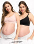 Фото #2 товара Lindex Mom 2 pack seamless with lace nursing bra in pink and black