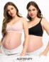 Lindex Mom 2 pack seamless with lace nursing bra in pink and black