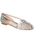 French Sole Deejay Leather Flat Women's Silver 5