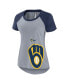 Фото #3 товара Women's Heather Gray Milwaukee Brewers Summer Breeze Raglan Fashion T-shirt