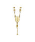 Фото #3 товара 14k Yellow Gold Diamond-cut Beaded Rosary Pendant Necklace 24"
