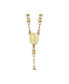 14k Yellow Gold Diamond-cut Beaded Rosary Pendant Necklace 24"