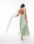 Topshop godess gown occasion maxi dress in sage