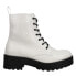 Фото #1 товара Dirty Laundry Mazzy Zippered Lace Up Platform Combat Womens White Casual Boots