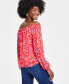 Фото #2 товара Блузка с принтом на плечо I.N.C. International Concepts, создана для Macy's, размер петит,