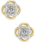 Diamond Love Knot Stud Earrings in Sterling Silver or 18k Gold-Plated Sterling Silver (1/10 ct. t.w.)