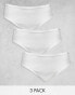 Фото #1 товара ASOS DESIGN Curve 3 pack ribbed briefs in white