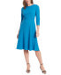 Фото #1 товара Women's Tab-Waist Fit & Flare Dress