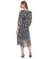 Фото #2 товара Women's Printed 3/4-Sleeve Wrap Dress