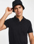 Фото #1 товара Jack & Jones Essentials slim fit pique logo polo in black