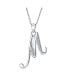 Фото #1 товара ABC Cubic Zirconia Pave CZ Cursive Script Letter Alphabet Initial Pendant Necklace For Women .925 Sterling Silver