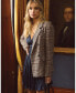 ფოტო #2 პროდუქტის Women Piccadilly Wool Blend Plaid Blazer