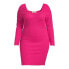 Madden NYC Women's Juniors Plus Size Textured Dress 4X Pink Polyester Pullover