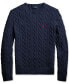 Фото #7 товара Men's Cable-Knit Cotton Sweater