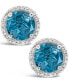 ფოტო #3 პროდუქტის London Blue Topaz (3-1/10 ct. t.w.) and Diamond (1/6 ct. t.w.) Stud Earrings in Sterling Silver