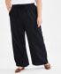 Фото #1 товара Plus Size Gauze Wide-Leg Pull-On Pants, Created for Macy's