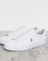 Фото #6 товара Polo Ralph Lauren sayer canvas trainer with multi polo player in white