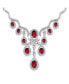 Фото #1 товара Подвеска Bling Jewelry коктейльная с большими кубическими циркониями в форме слезы рубинового цвета, модель V-образной горловины