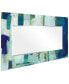 Фото #4 товара 'Crore I' Rectangular On Free Floating Printed Tempered Art Glass Beveled Mirror, 72" x 36"
