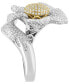 ფოტო #4 პროდუქტის EFFY® Diamond Pavé Large Flower Statement Ring (1-5/8 ct. t.w.) in 14k Two-Tone Gold