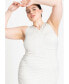 ფოტო #3 პროდუქტის Plus Size Ruched Dress W Slit