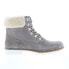 Фото #1 товара Diba True Draw Tap 31120 Womens Gray Suede Lace Up Casual Dress Boots
